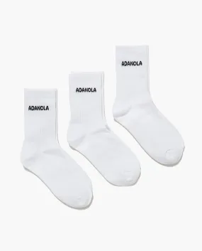 3 Pack Socks - White