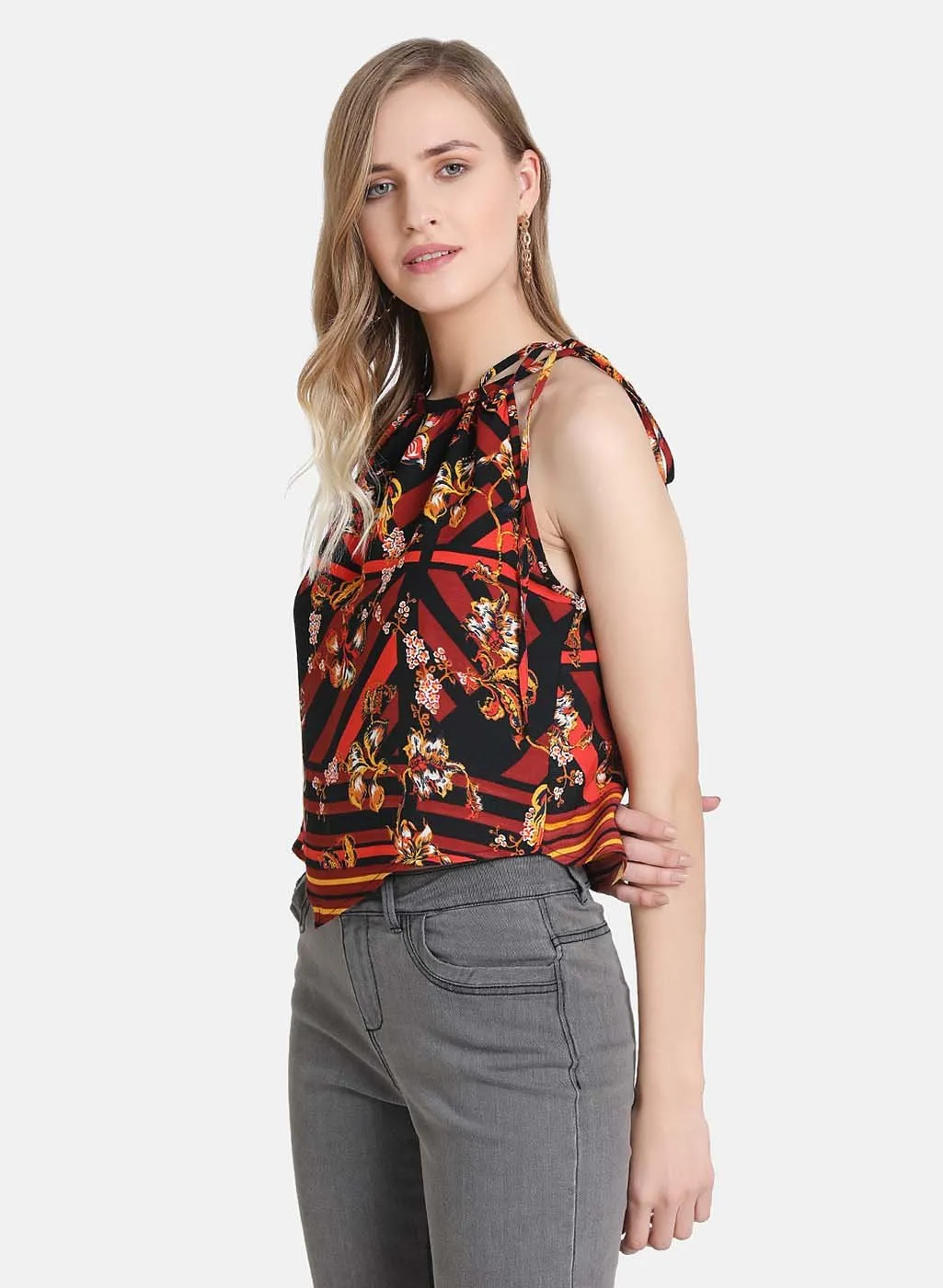 A Halter Neck Draw String Top