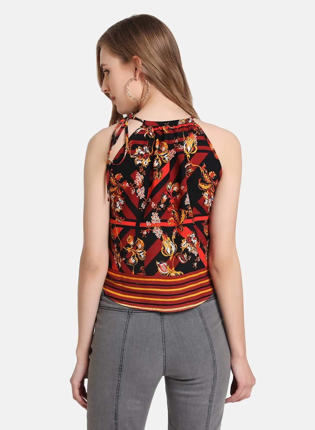 A Halter Neck Draw String Top