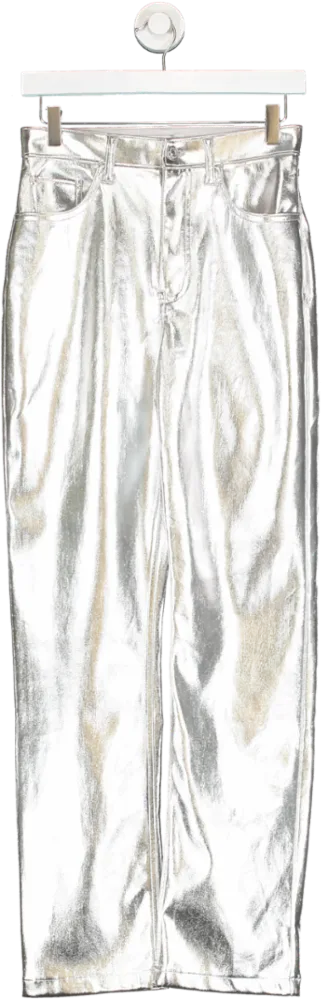 Abercrombie & Fitch Metallic Vegan Leather Straight Pant W26