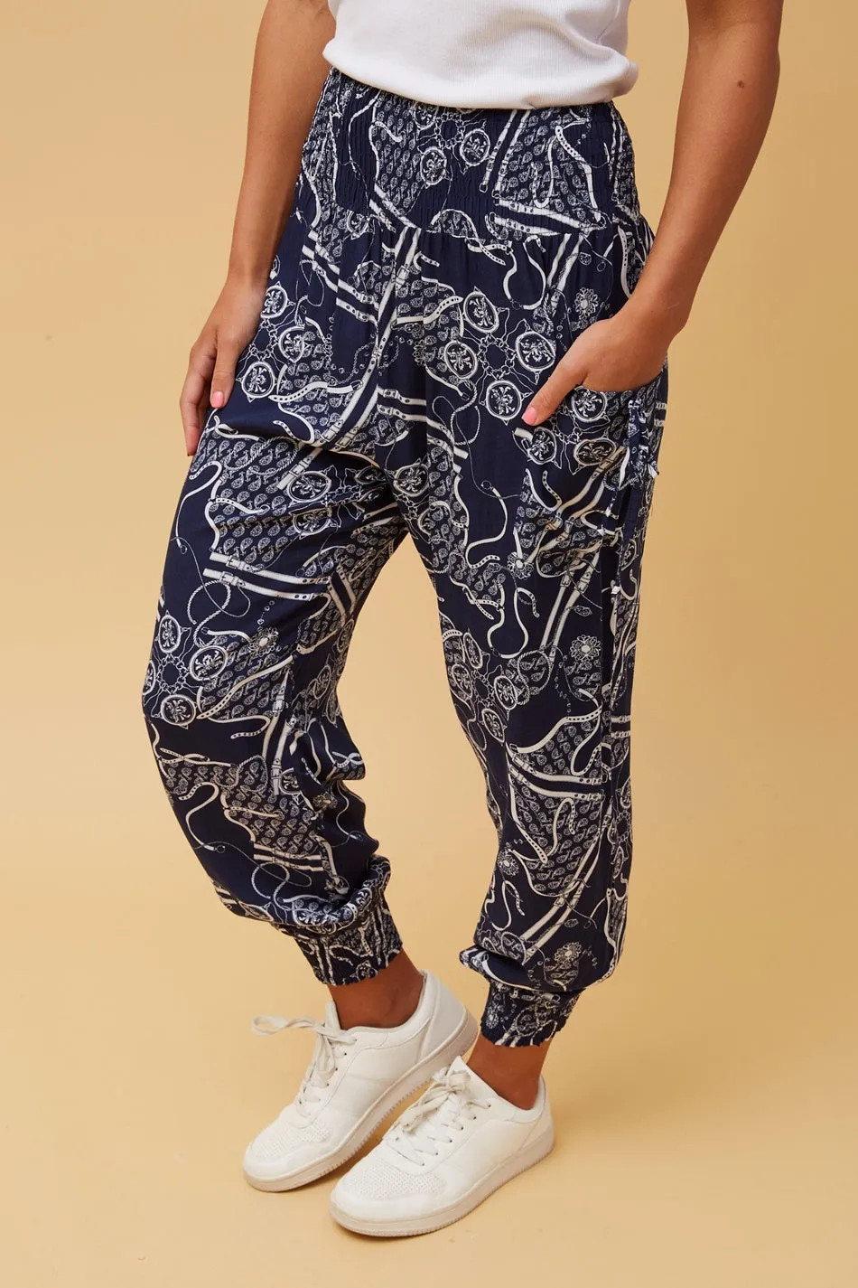 ABSTRACT PRINT BOHO HAREM PANTS