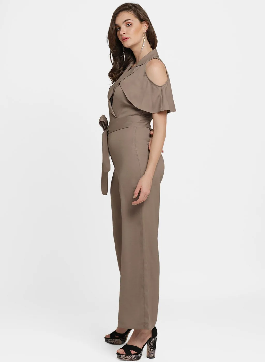 Adriana V Neck Overlay Jumpsuit