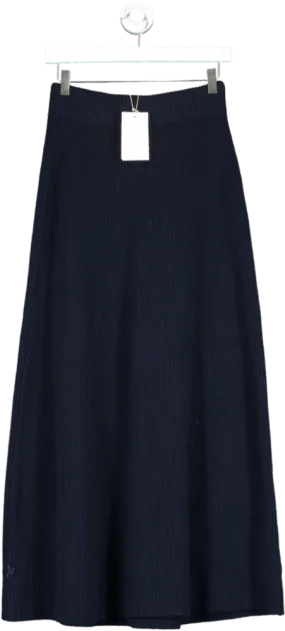 Aligne Blue Mysti Full Length Knitted Skirt UK S