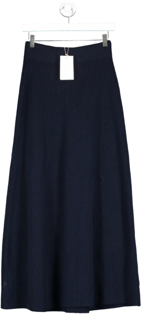 Aligne Blue Mysti Full Length Knitted Skirt UK S