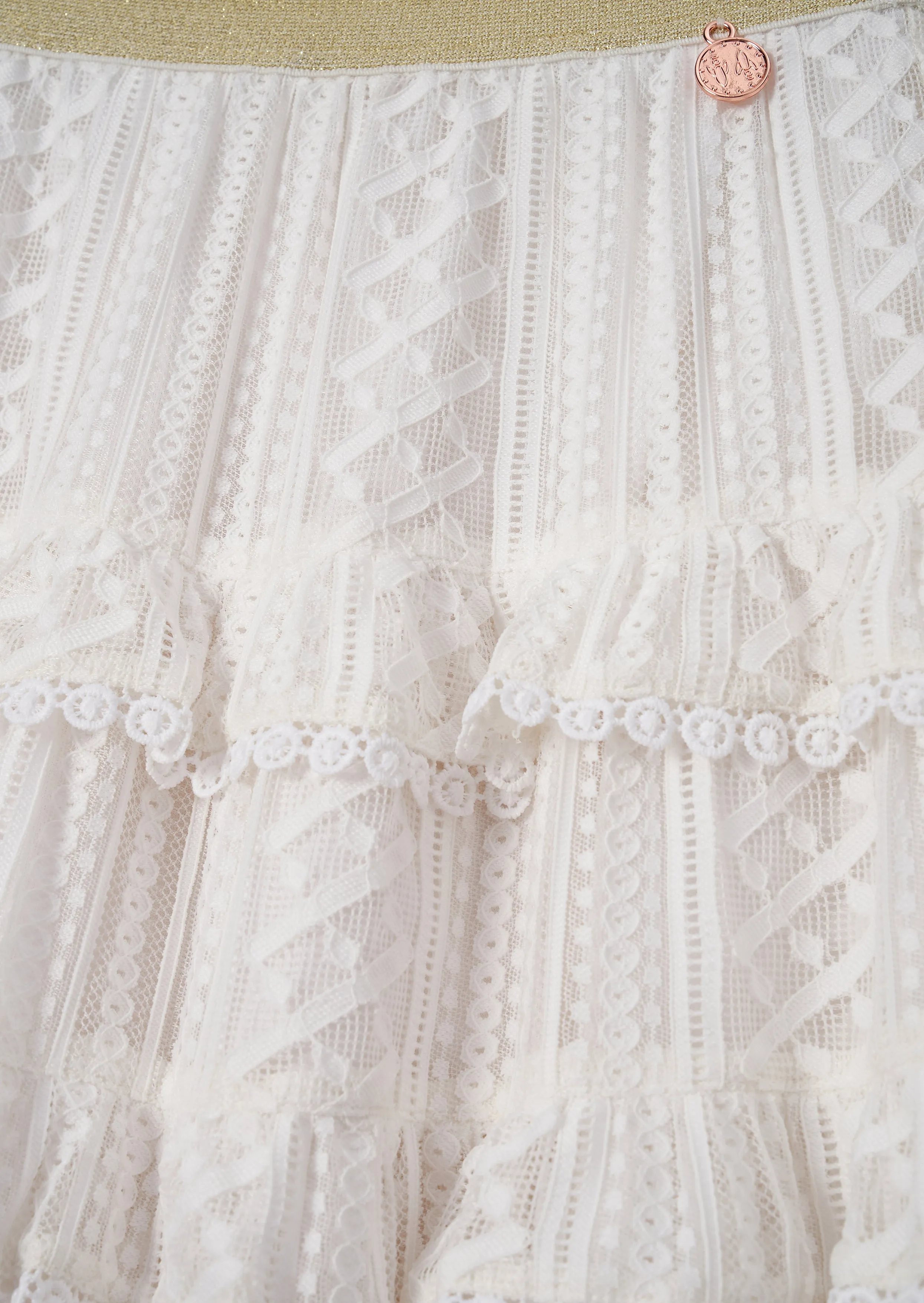 Annabelle Ivory Lace Ruffle Skirt