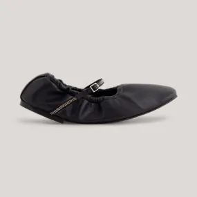 AURORA | Black Nappa Crystal - Mary Jane Flats