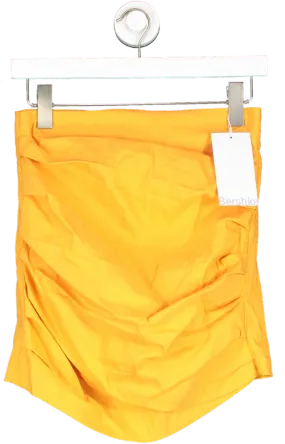 Bershka Orange Ruched Waist Detail Mini Skirt UK S