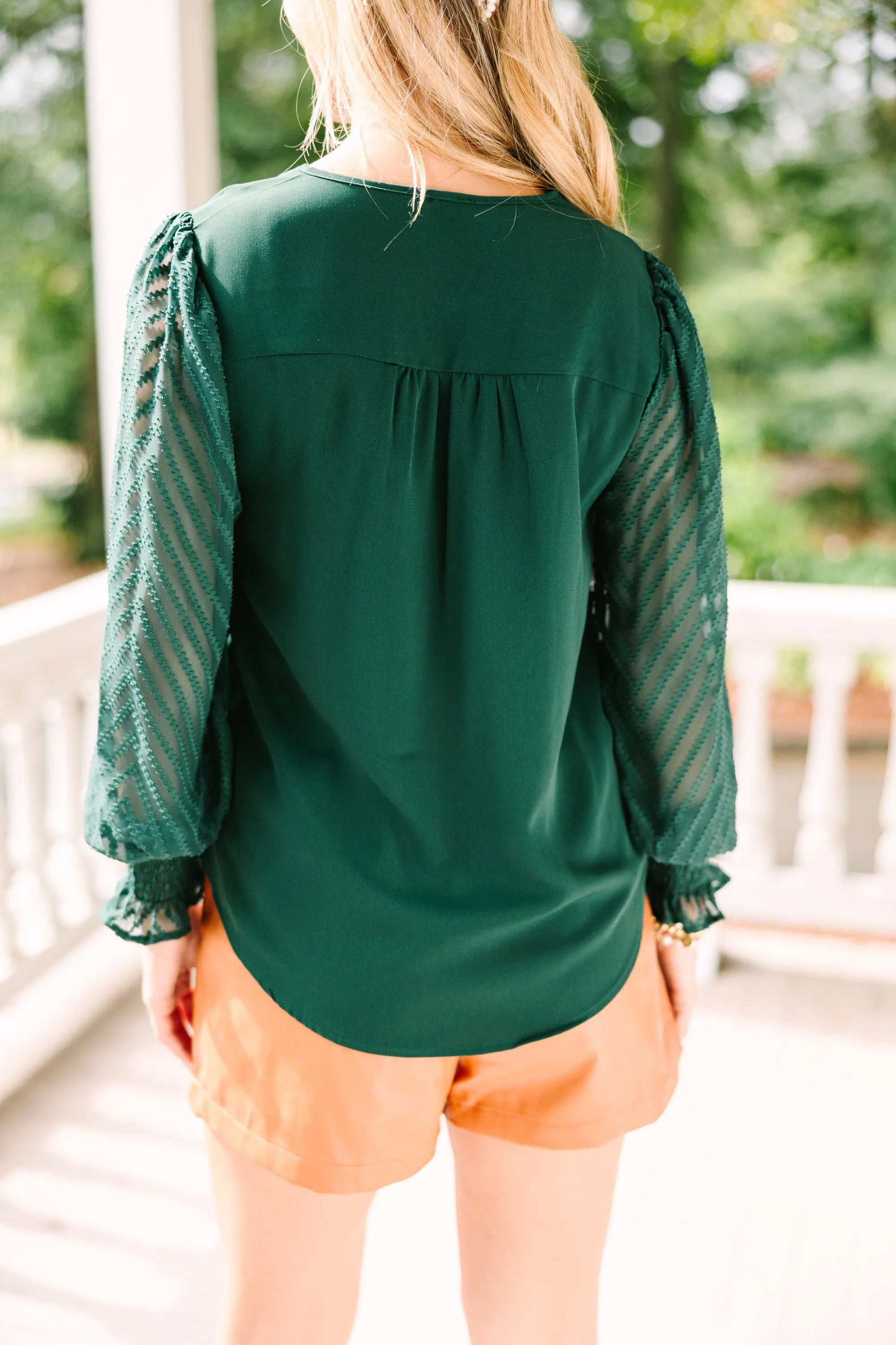 Best Behavior Hunter Green Blouse