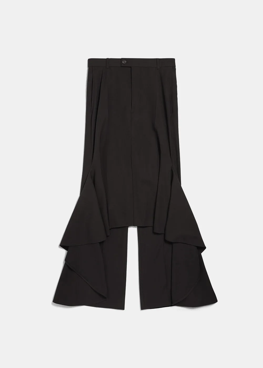 Black Deconstructed Godet Skirt