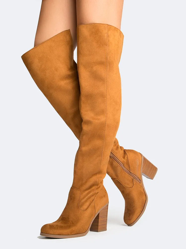 Chunky Heel Knee High Boots