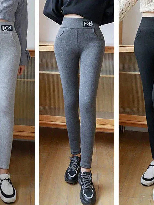 Cozy Women's Fleece-Lined Winter Leggings for Sports and Yoga