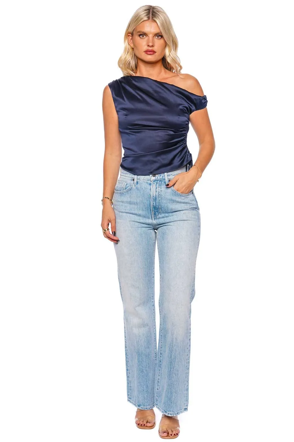 Dione One Shoulder Ruched Top