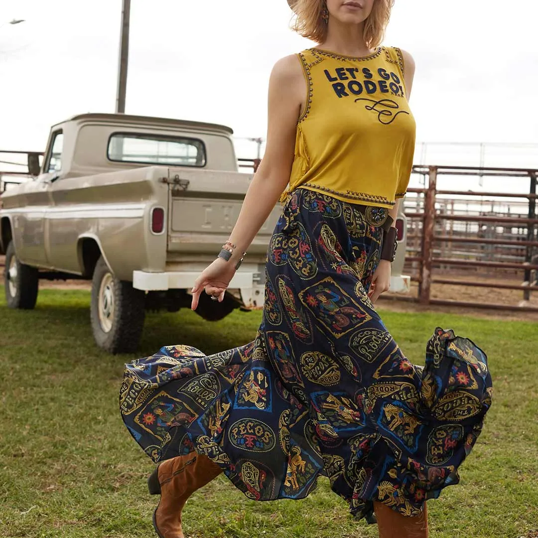 Double D Ranch Womens Stylish Riggin Maxi Skirt - Western-Inspired Fashion with a Flattering Fit