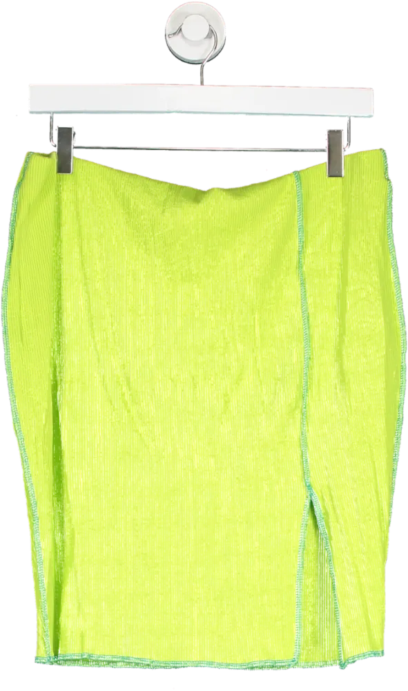 Fashion Nova Lime Green Live On The Edge Mini Skirt UK XL