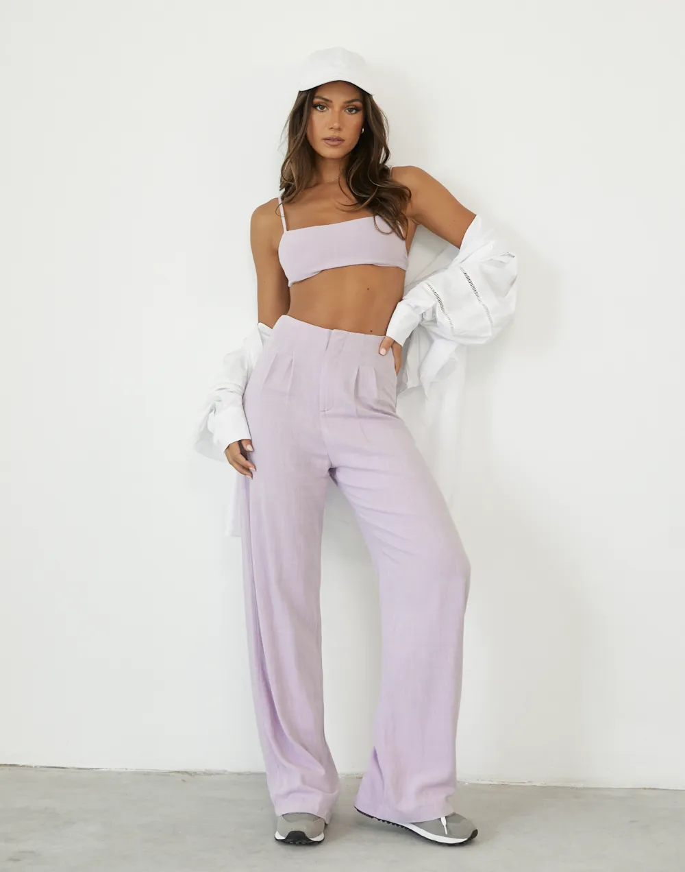 Finley Linen Pants (Lilac)