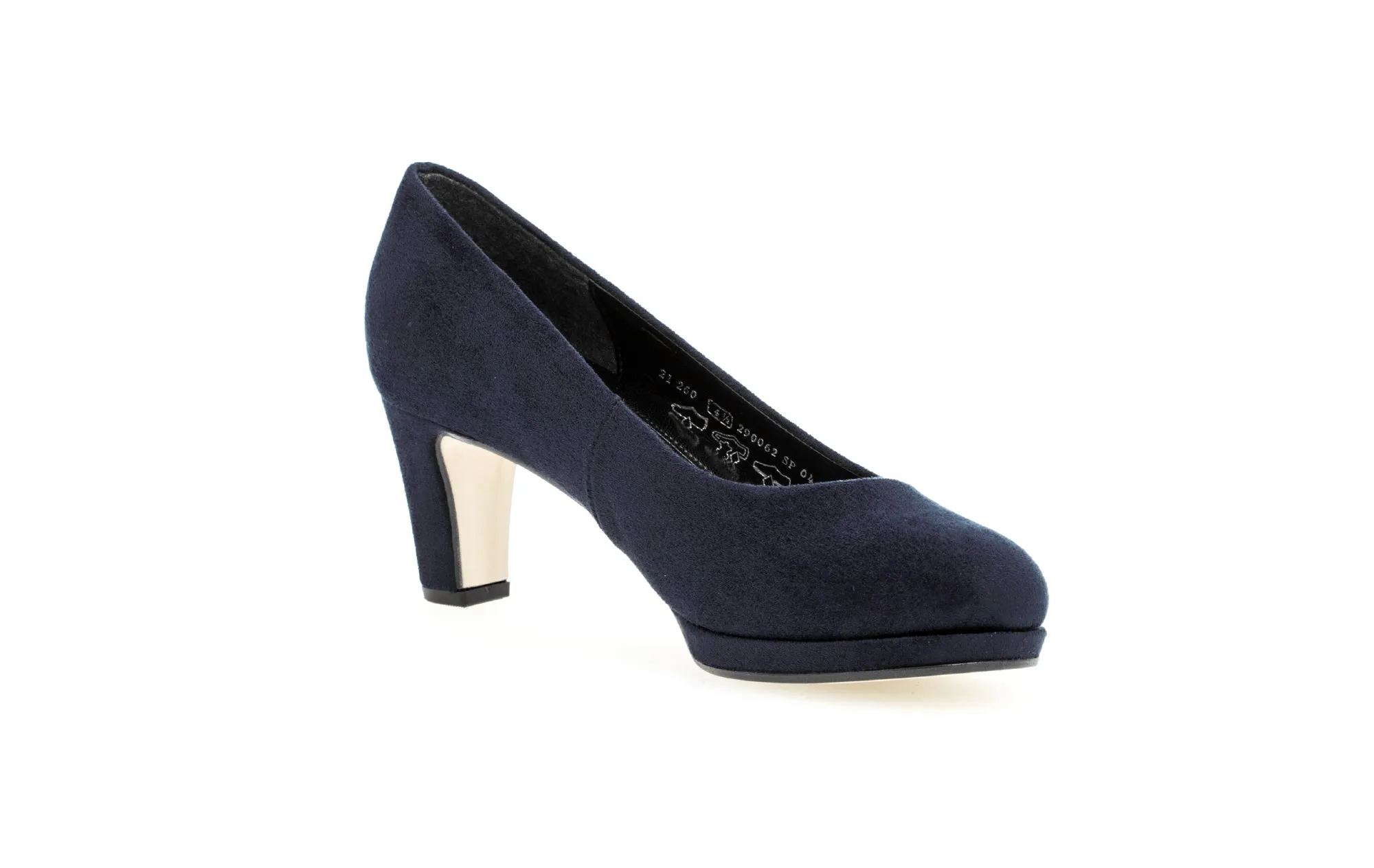 Gabor Navy Suede Court Shoe Figaro