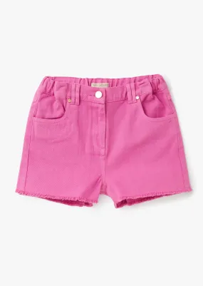 Girls Pink Denim Casual Shorts