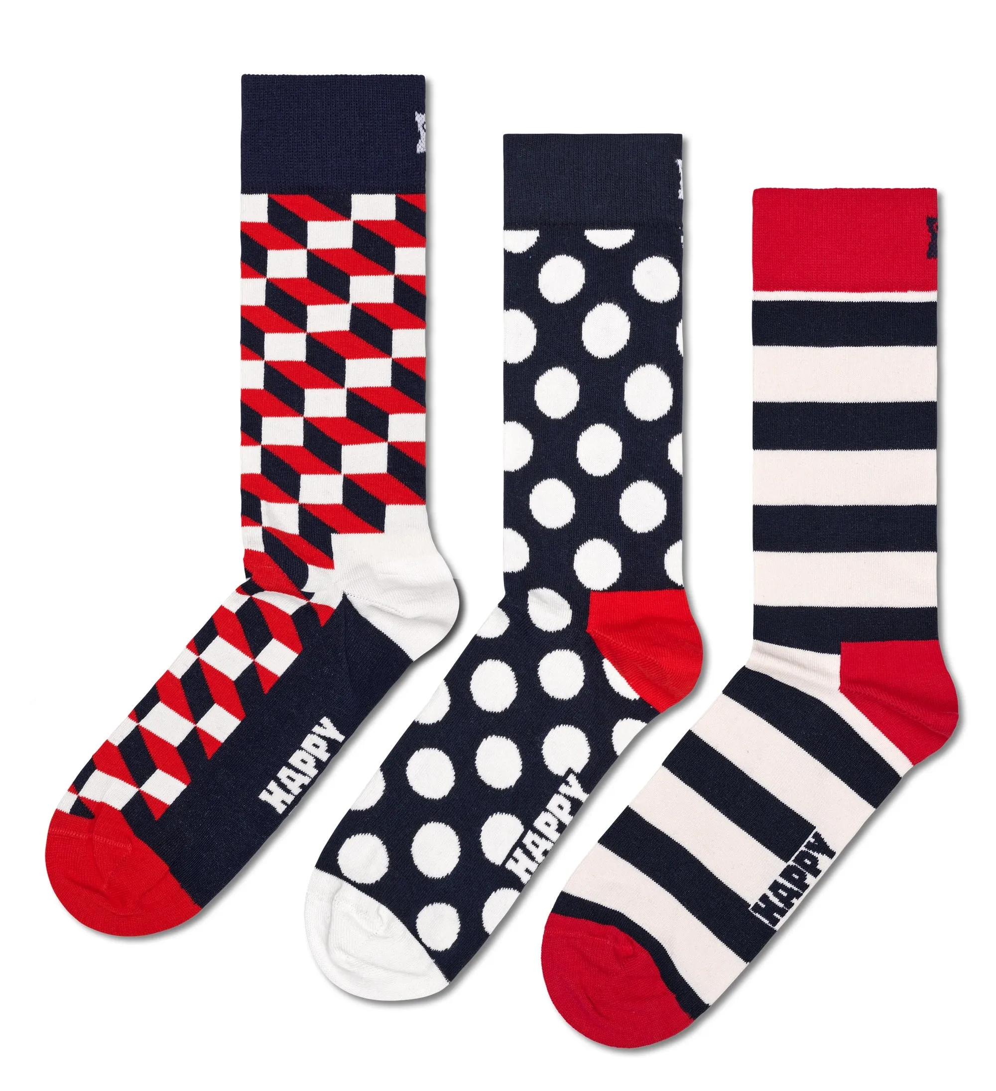 Happy Socks Classic Filled Optic Socks (3-Pack)