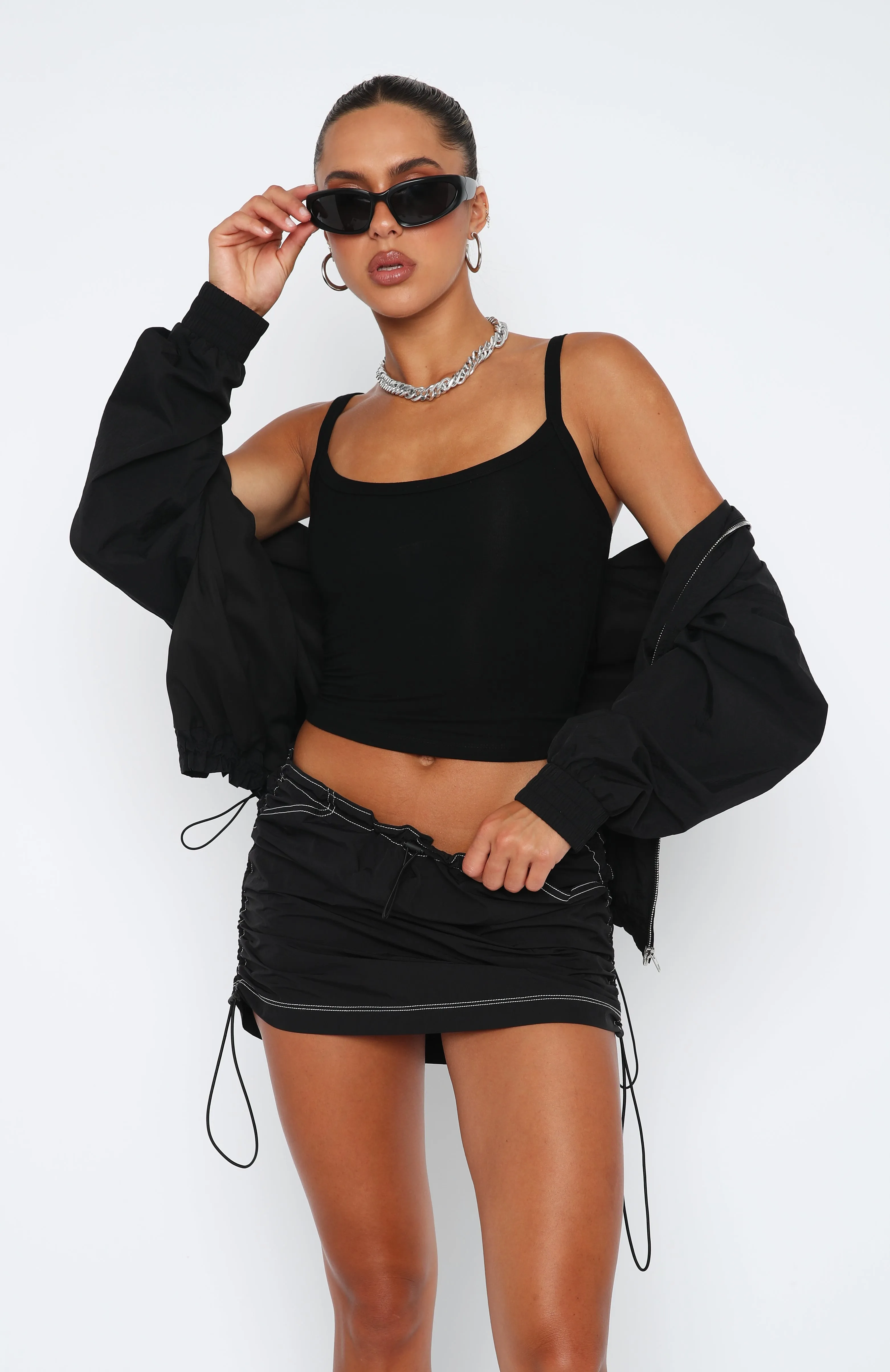 Head In The Game Cargo Mini Skirt Black