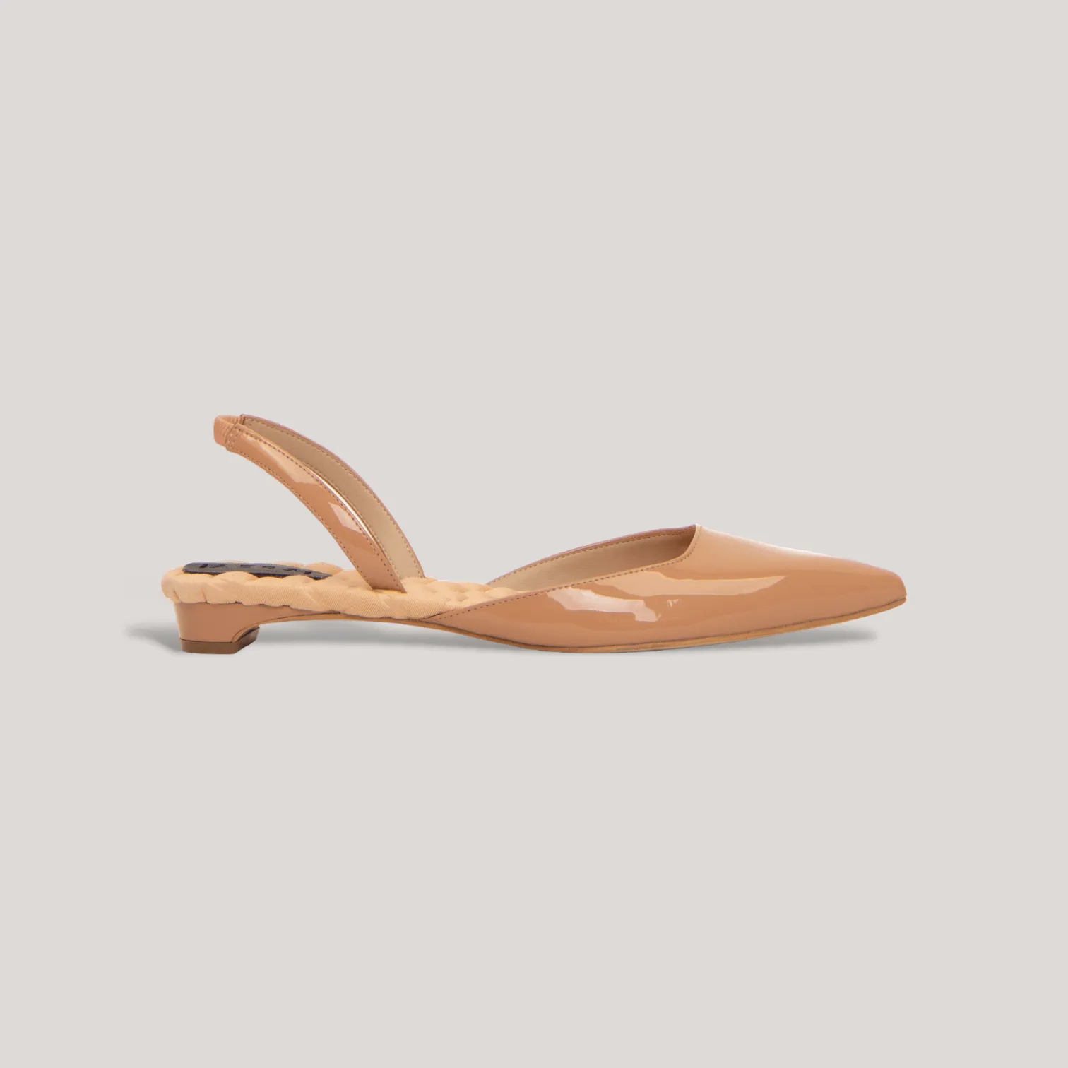 JACKIE | Nude Vegan Patent Slingback Flats