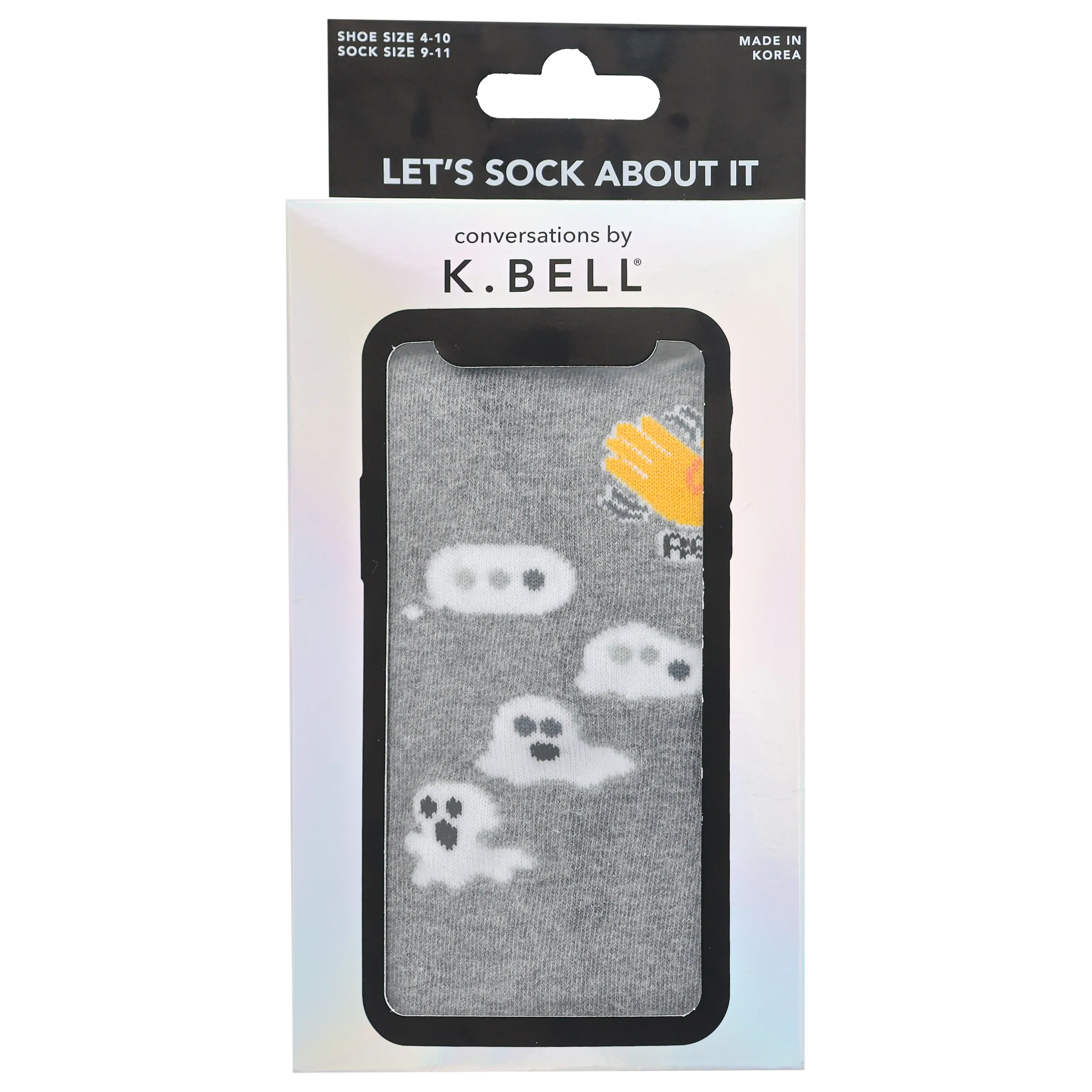 K.Bell Men's Ghosted Text Crew Sock