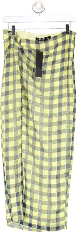 Lioness Yellow Mariah Maxi Checked Skirt UK S