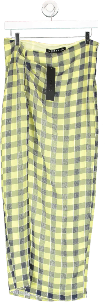 Lioness Yellow Mariah Maxi Checked Skirt UK S