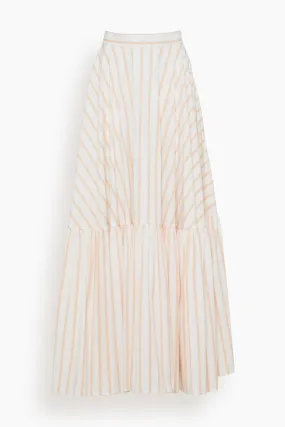 Long Skirt in Bellini Stripe