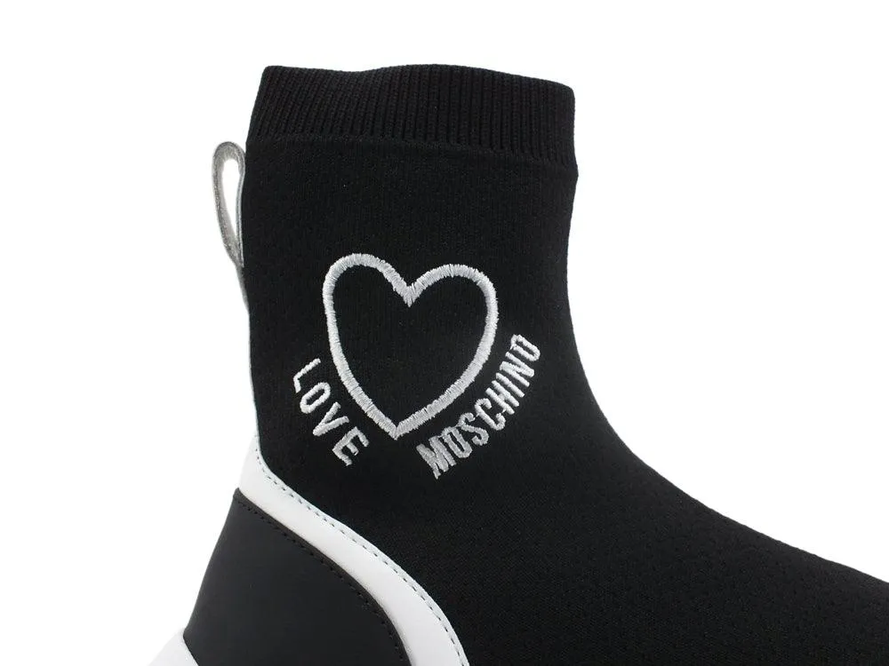 LOVE MOSCHINO Sneaker Calzino Elastic Sock Black JA15524G0DIZC00A