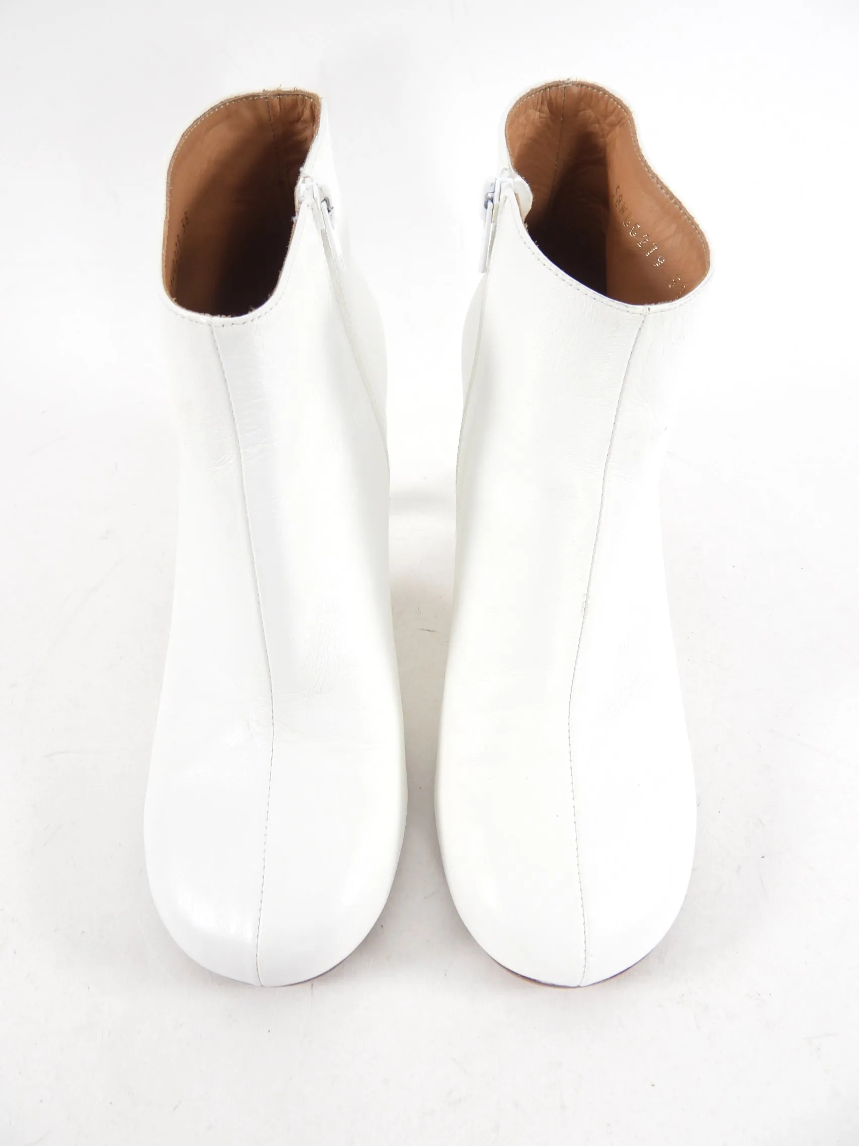 Maison Margiela White Leather Ankle Boots - 38