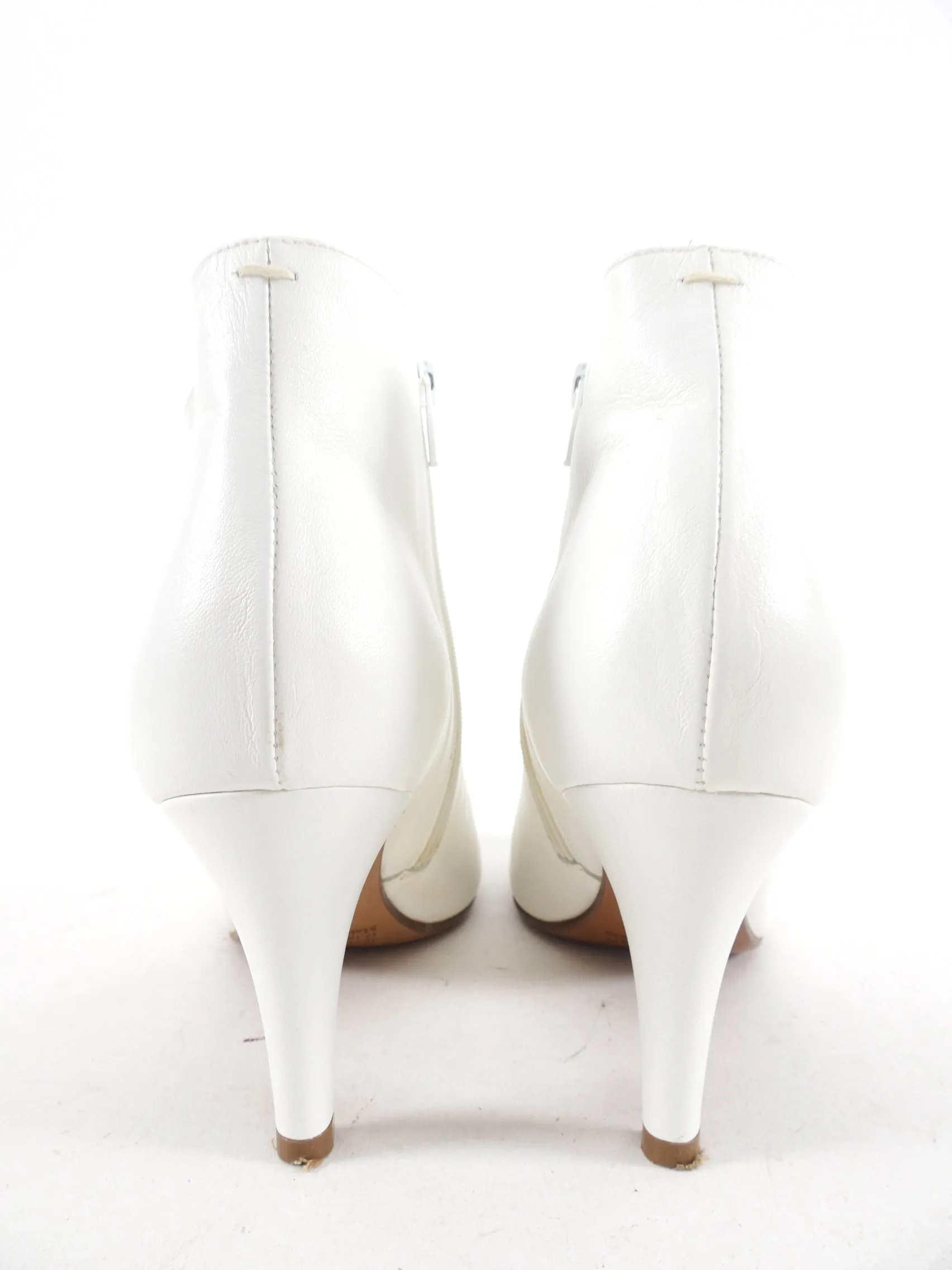 Maison Margiela White Leather Ankle Boots - 38