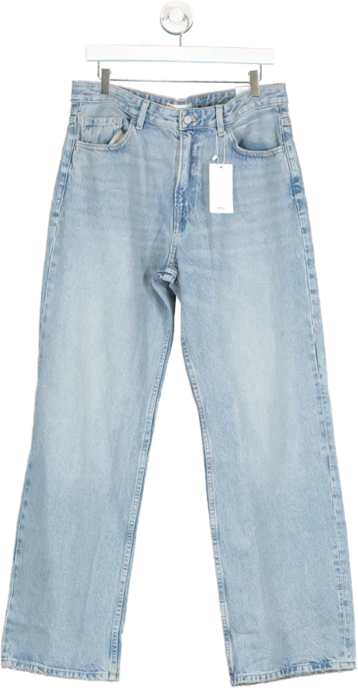 MANGO Blue Mid-rise Straight Jeans BNWT UK 14