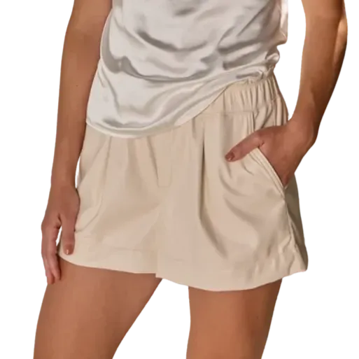 Melissa Nepton Faux Leather Shorts - Cream