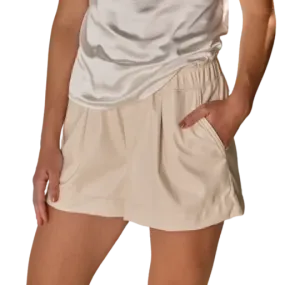 Melissa Nepton Faux Leather Shorts - Cream