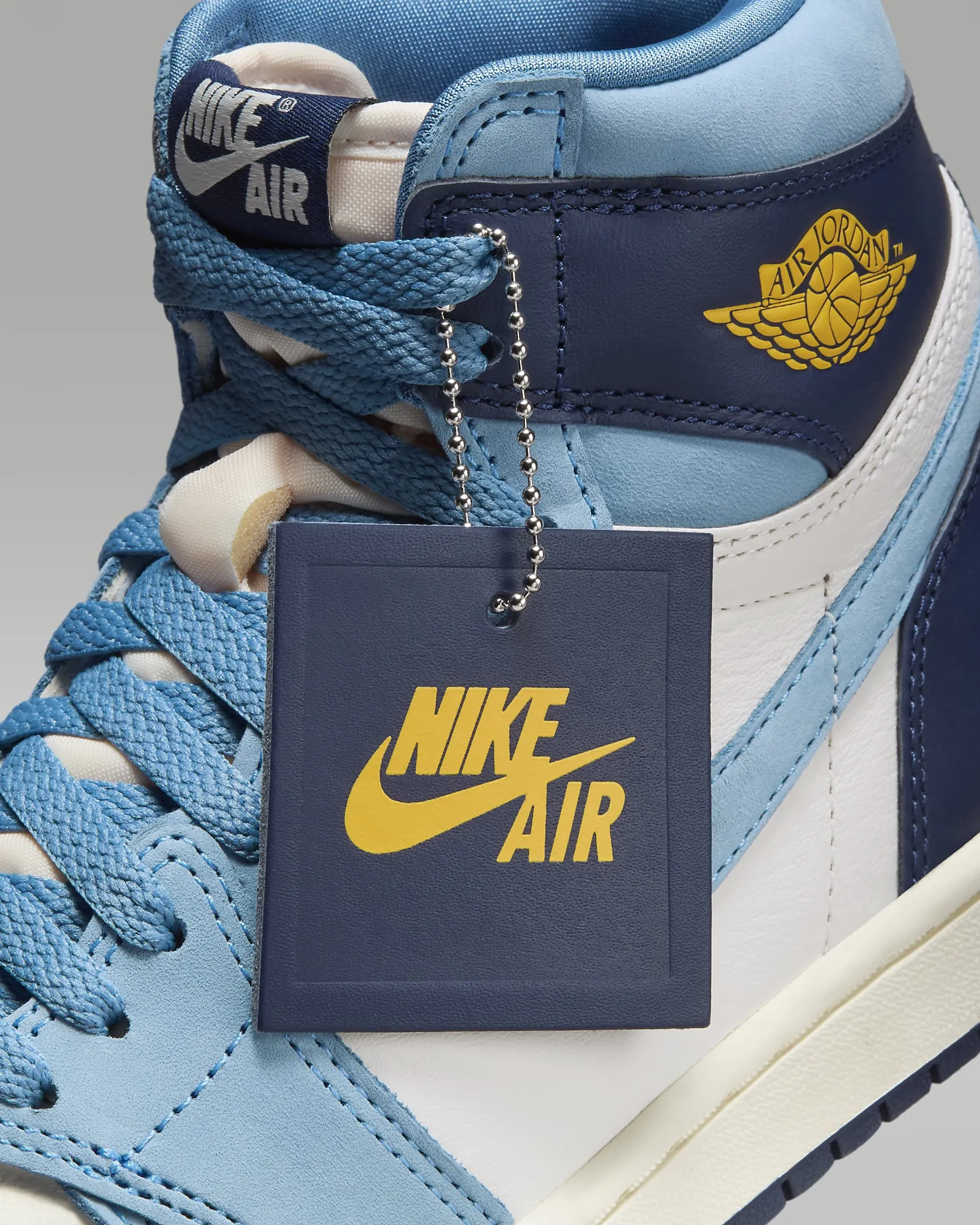 Nike Women's Air Jordan 1 High OG Shoes - University Blue / Sail / Midnight Navy / University Gold