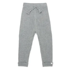 oh baby! Ribbed Knit Legging Tassel Waist - Grey