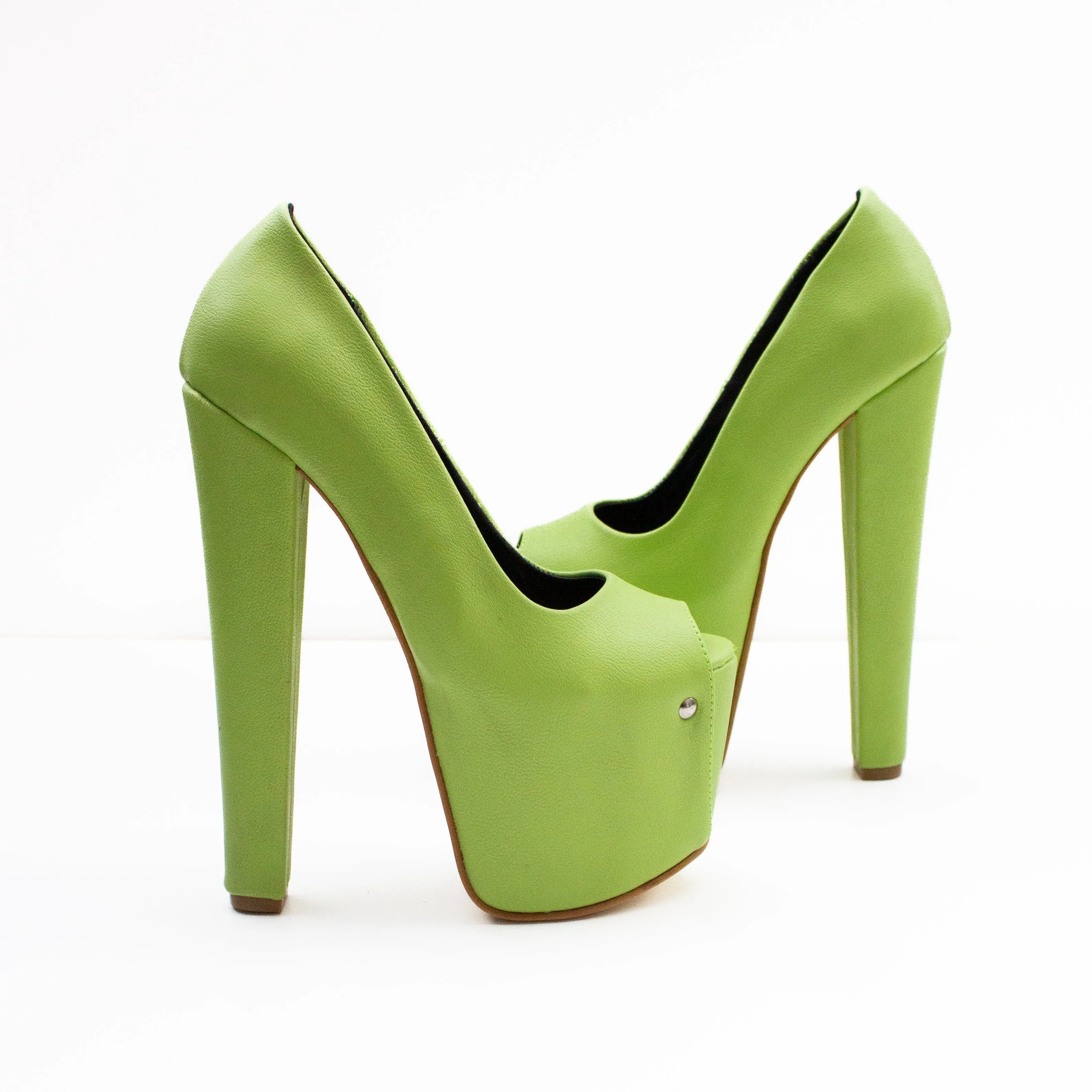 Pistachio Green Chunky Platform Heels