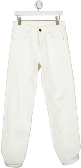 Raey White Straight Leg Ruched Hem Jeans W24