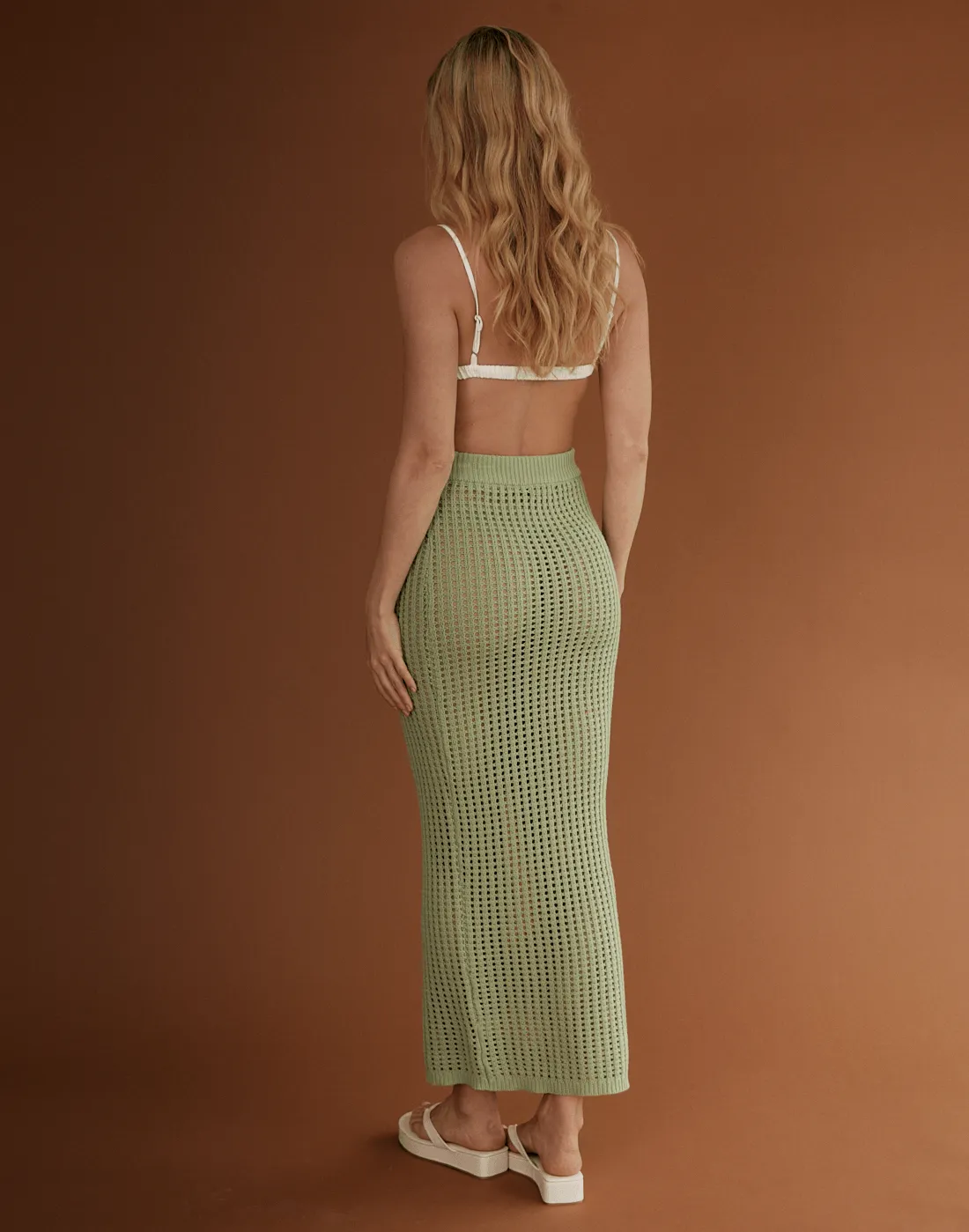 Spring Fresh Maxi Skirt (Muted Lime)