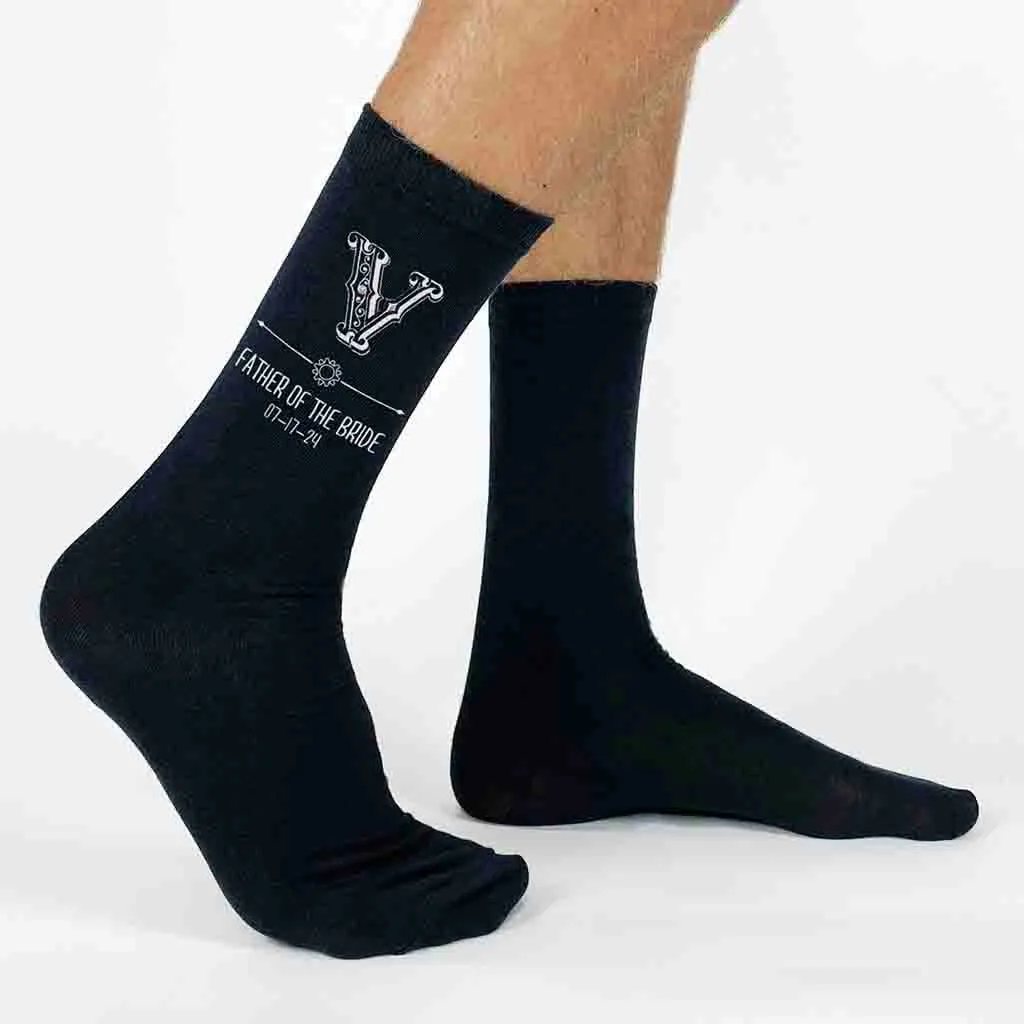 Steampunk Design Monogrammed Wedding Party Socks