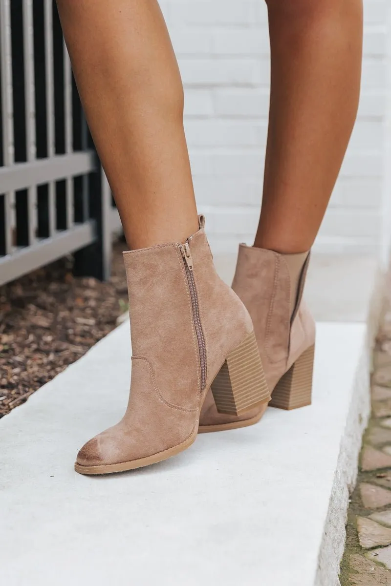 Taupe Cammy Heeled Booties