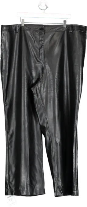 Topshop Black Curve Faux Leather Straight Leg Trousers UK 26