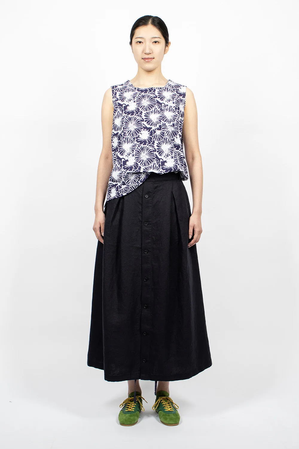 Tuck Skirt Navy Twill