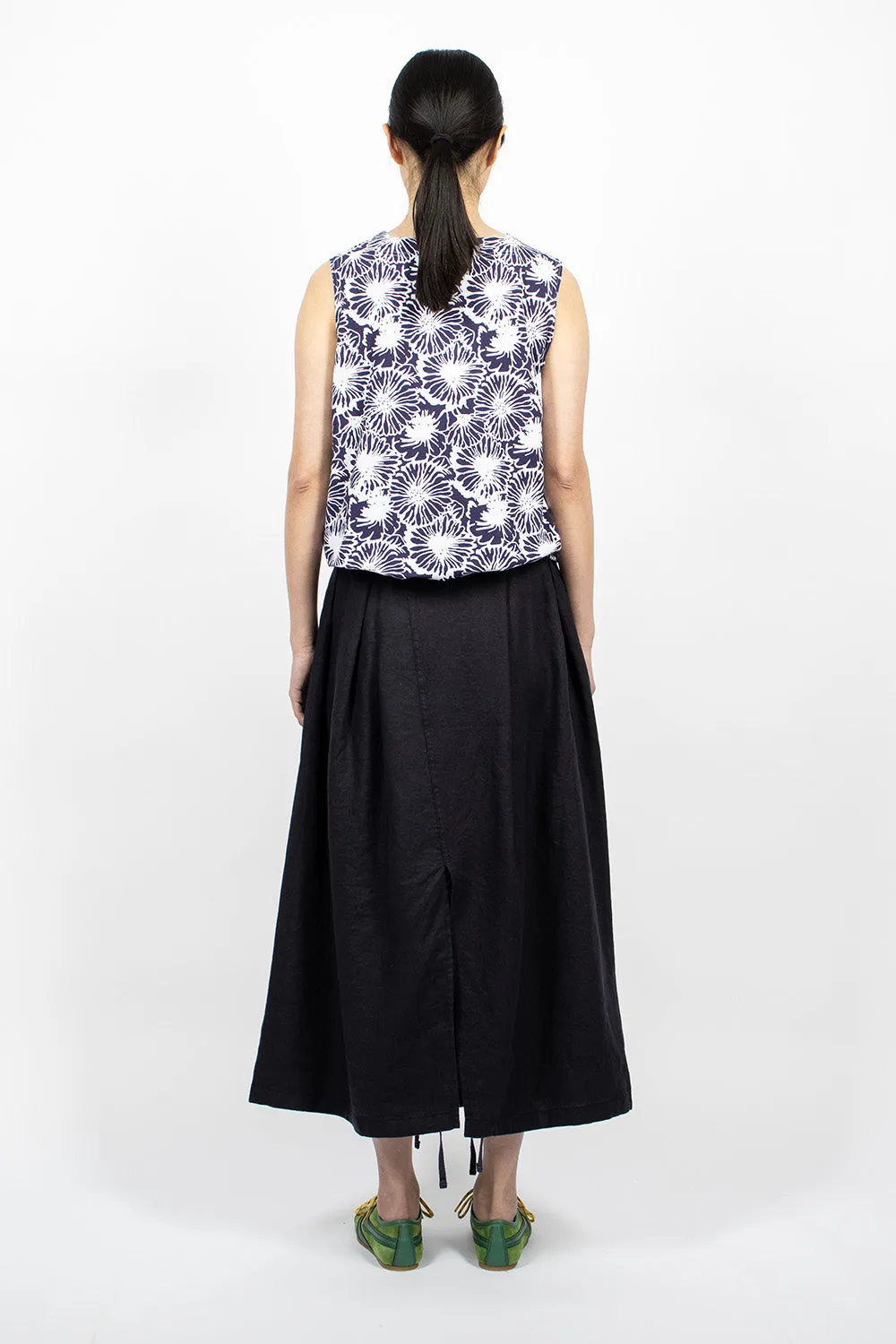 Tuck Skirt Navy Twill