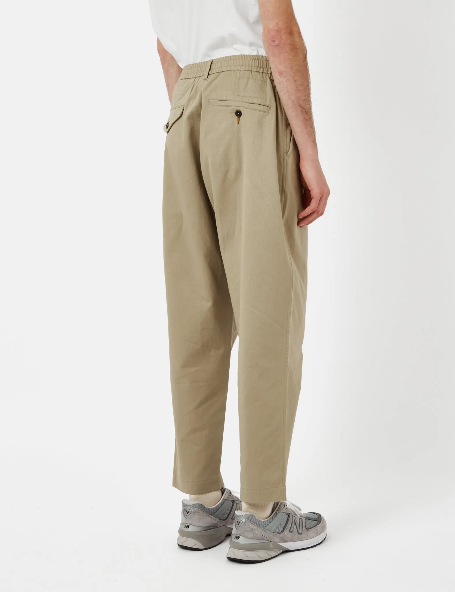 Universal Works Pleated Track Pant (Relaxed) - Stone Grey