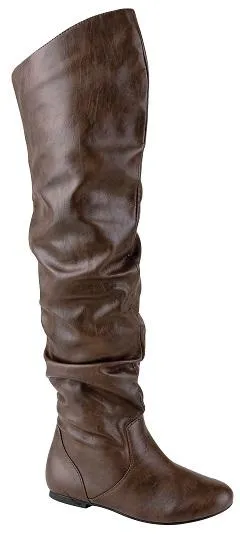 VICKIE HI - BROWN THIGH HIGH BOOTS