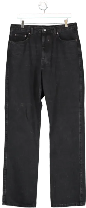 Weekday Black Rowe Extra High Rise Straight Jeans W34