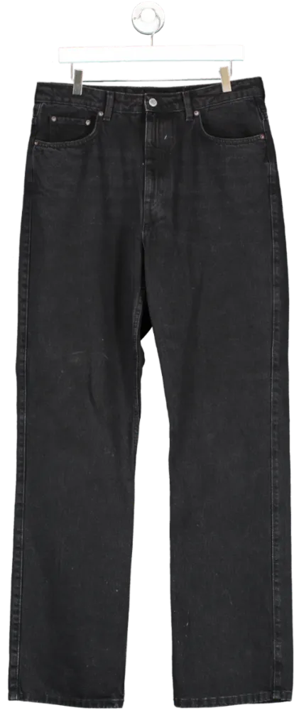 Weekday Black Rowe Extra High Rise Straight Jeans W34