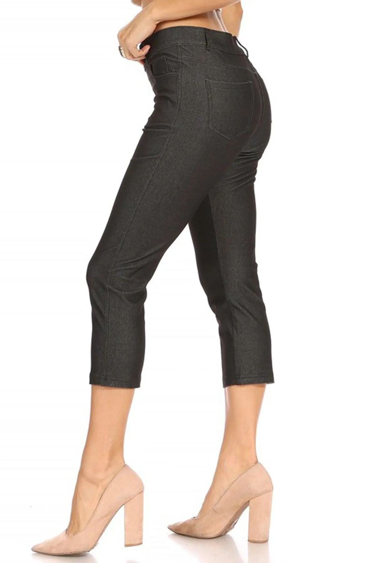 Women's Casual Comfy Slim Pocket Capri Pants