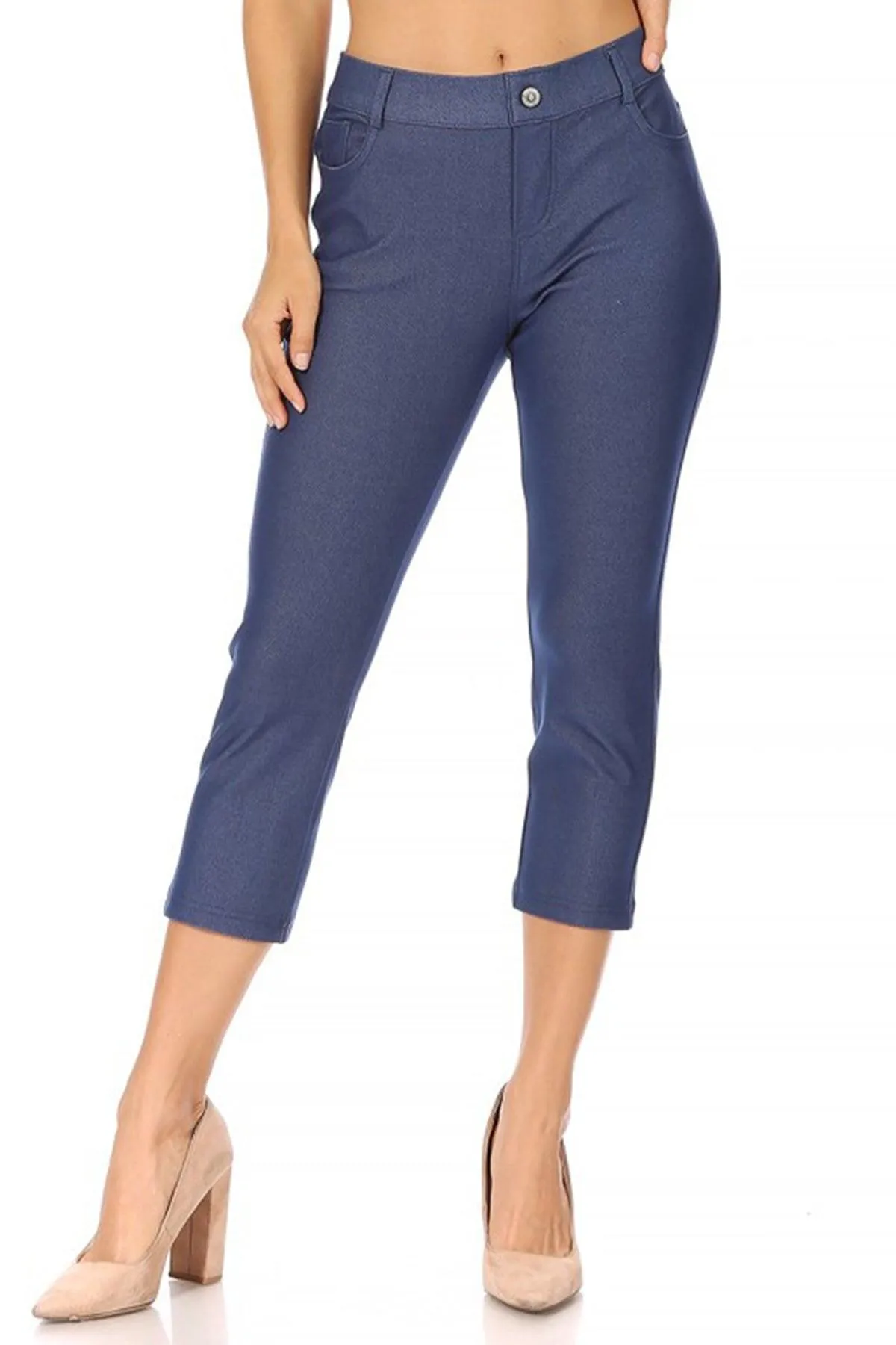 Women's Casual Comfy Slim Pocket Capri Pants